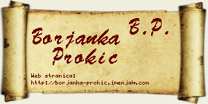 Borjanka Prokić vizit kartica